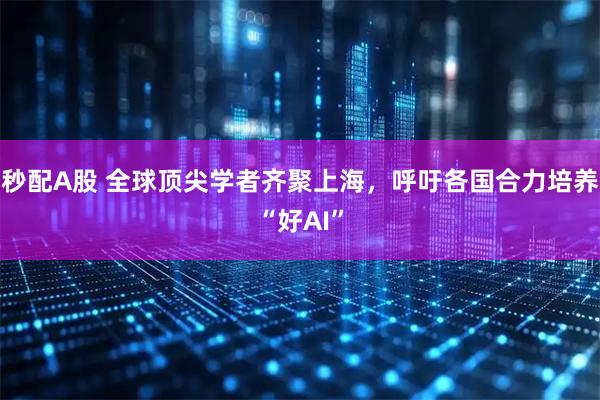 秒配A股 全球顶尖学者齐聚上海，呼吁各国合力培养“好AI”