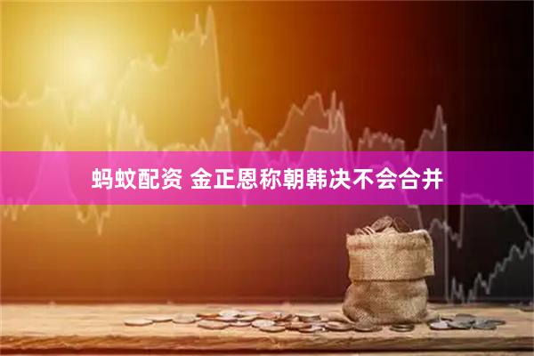 蚂蚊配资 金正恩称朝韩决不会合并
